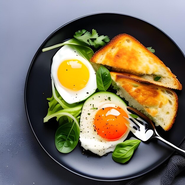 Plato de comida para freír huevos