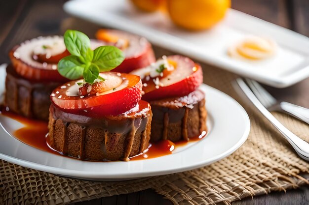 Un plato de comida con fruta