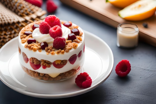 un plato de comida con frutas y nueces