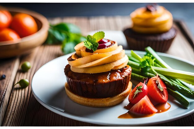 un plato de comida con frutas y verduras