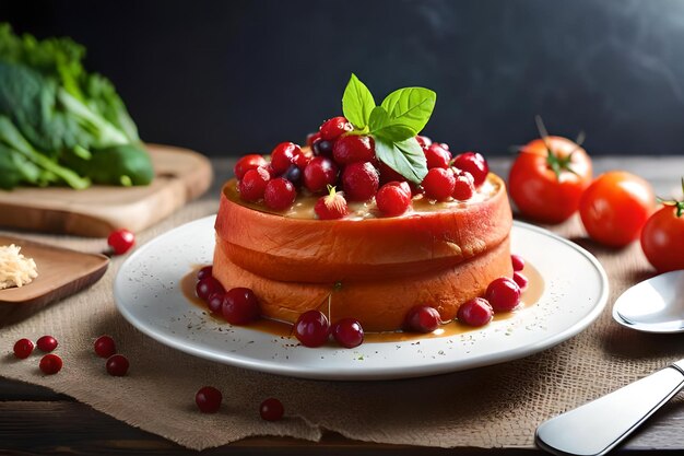 Un plato de comida con guarnición de tomate y pepino