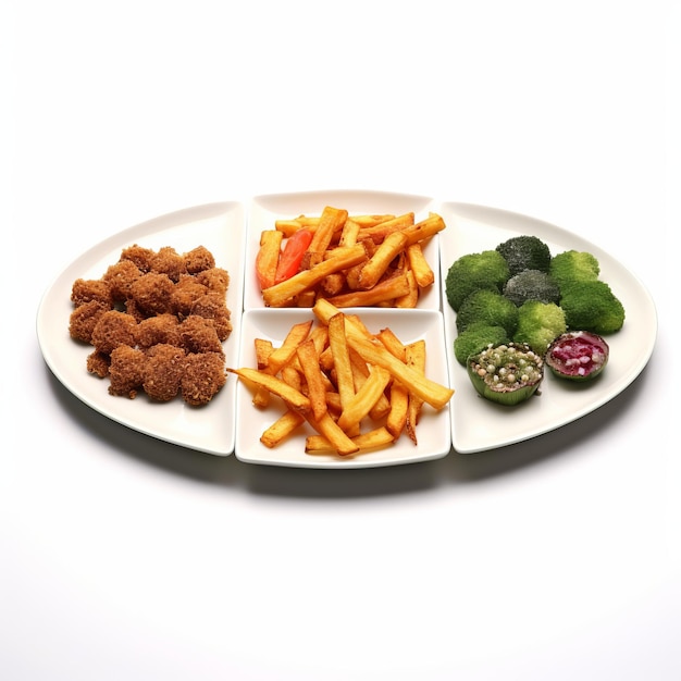 un plato de comida con un montón de verduras encima