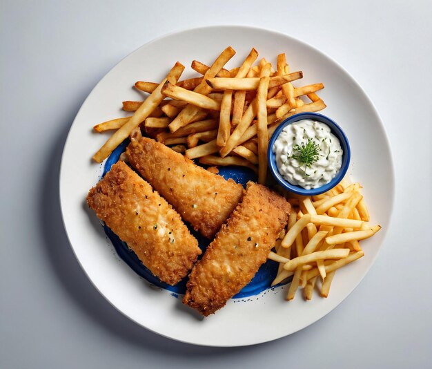 un plato de comida con papas fritas y un lado de ensalada de col