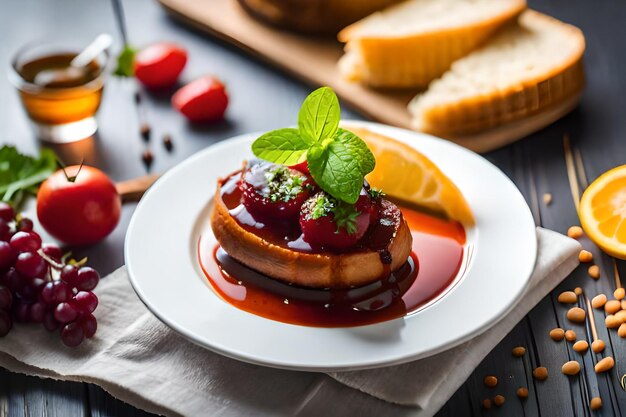 Un plato de comida con un plato de comida encima