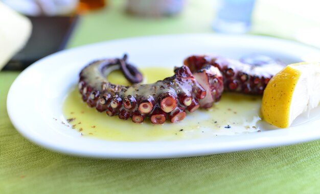 plato de comida de pulpo