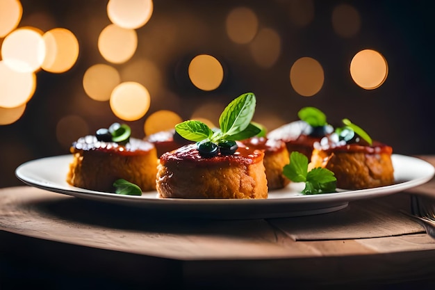 un plato de comida que tiene la palabra cereza en él