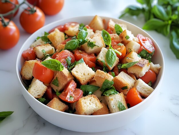 un plato de comida que tiene tomates tomates y albahaca