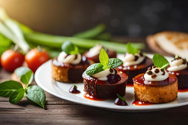 Un plato de comida con salsa de chocolate y una fresa.