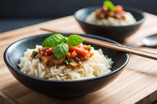 Un plato de comida con tomates y albahaca