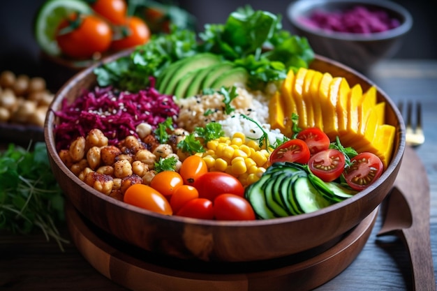 Un plato de comida con una variedad de verduras.