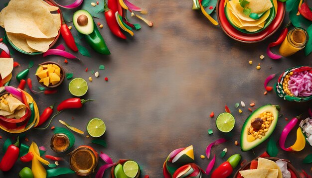 Foto un plato de comida con verduras y frutas en una mesa