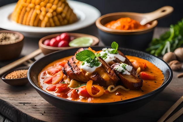 un plato de comida con verduras y queso