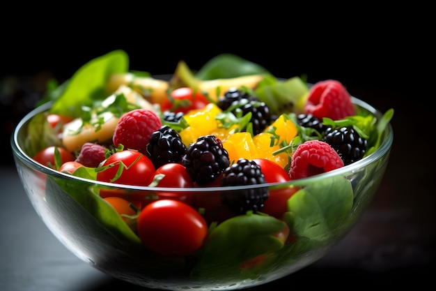 Un plato de ensalada de frutas