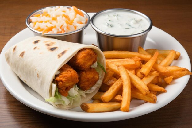 El plato de envoltura de Buffalo Chicken Ranch