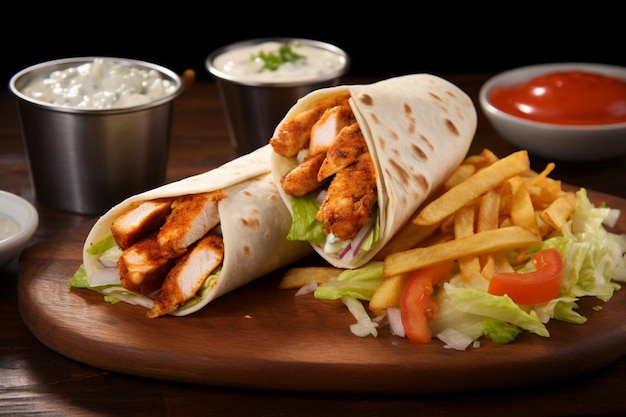 El plato de envoltura de Buffalo Chicken Ranch