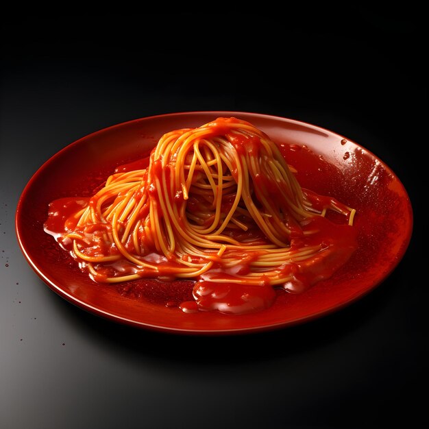 Foto un plato con espagueti