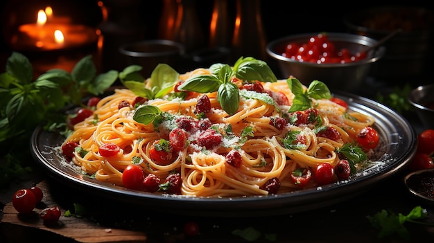 plato de espaguetis con salsa amatriciana