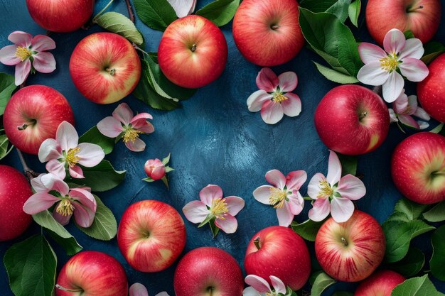 Plato de flores de manzana naturaleza Generar Ai