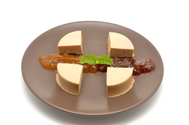 Plato con foie gras y mermelada
