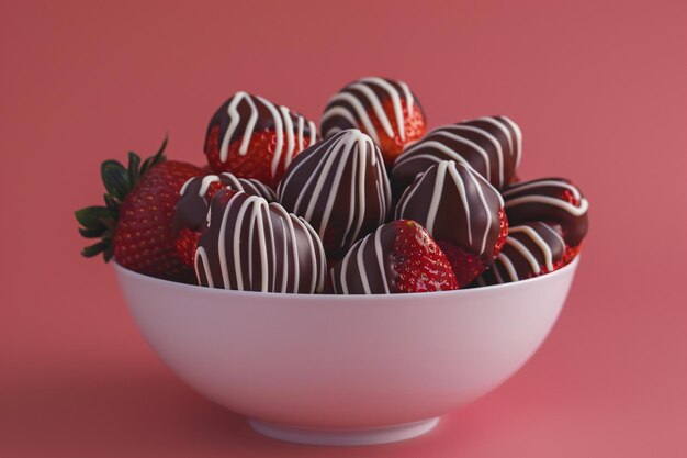 un plato de fresas cubiertas de chocolate