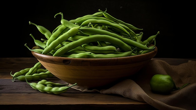 Un plato de frijoles verdes