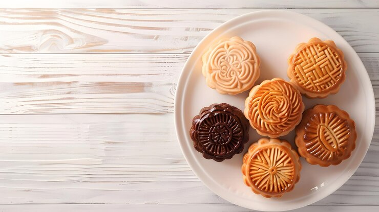 un plato de galletas con una galleta y una galleta en el medio