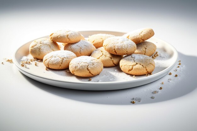 Un plato de galletas con galletas en él.