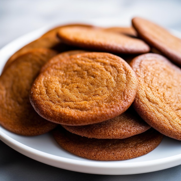 Un plato de galletas en una mesa