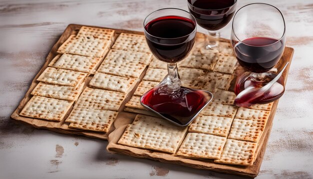 Foto un plato de galletas y un vaso de vino con la palabra e en él