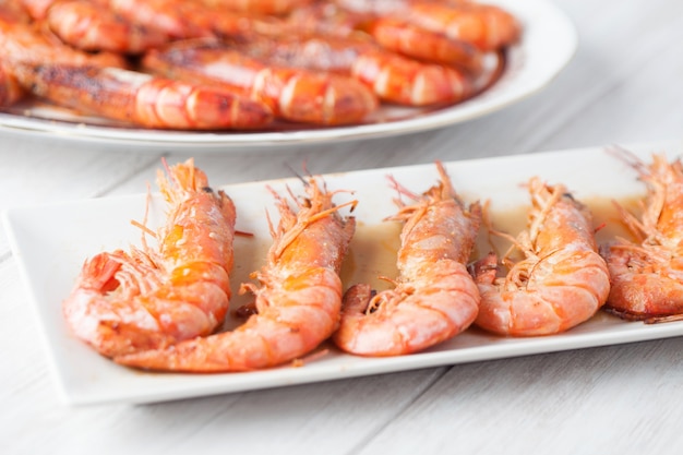 Plato de gambas al horno