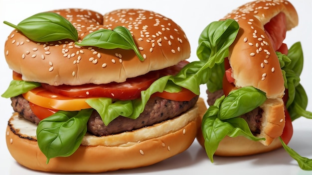 Un plato de hamburguesas y bebidas en una mesa.