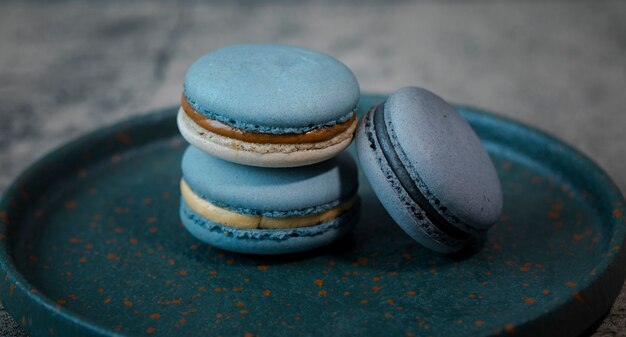 Plato, macarrón, biscottiï¼Œ postre francés