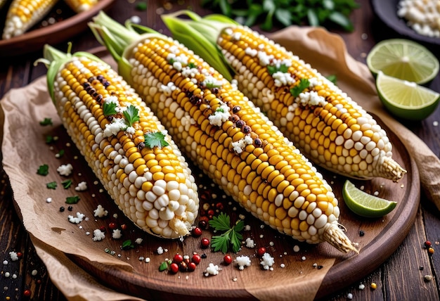 un plato de maíz con la palabra maíz en él