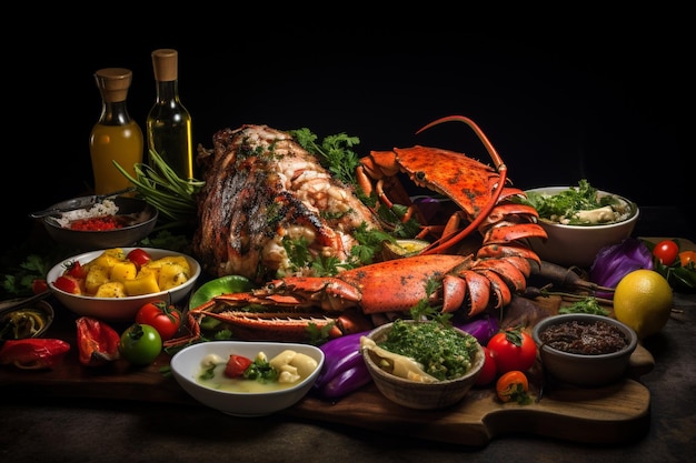 Un plato de mariscos suculentos es un banquete para los sentidos