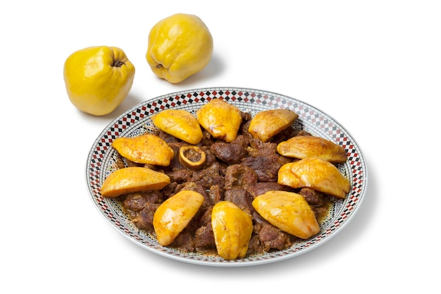 Foto plato marroquí con carne y safarjal