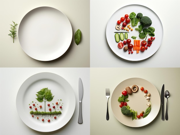 Plato minimalista de comida vegana