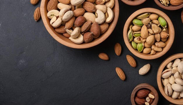 un plato de nueces, incluidas almendras y almendras