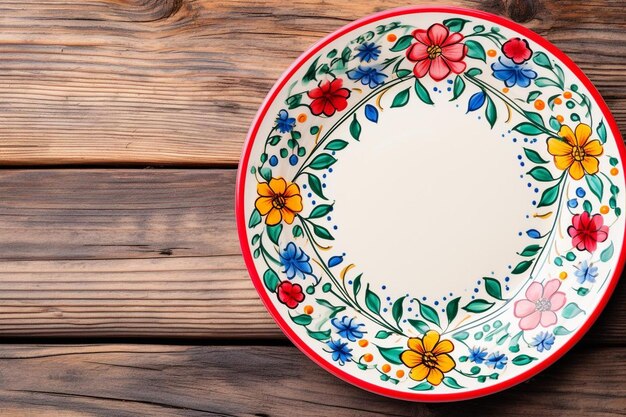 Plato ornamental entre la comida mexicana