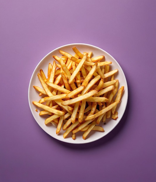 Foto un plato de papas fritas y un plato de patatas fritas