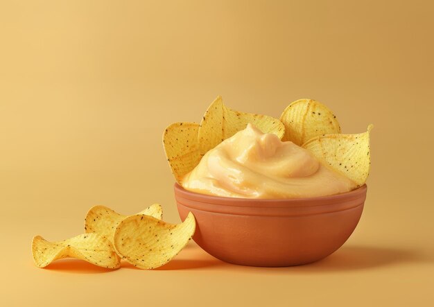 Un plato de papas fritas y un plato de salsa