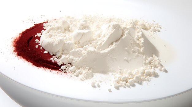 Foto un plato de pastel de queso de crema blanca con un glaseado rojo en él