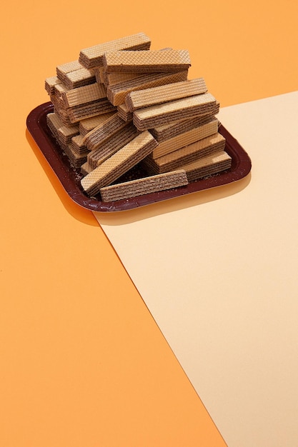 Plato de plástico para gofres Escena de moda de arte de comida mínima Amante dulce