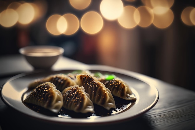 Plato popular de la cocina tradicional japonesa Gyoza