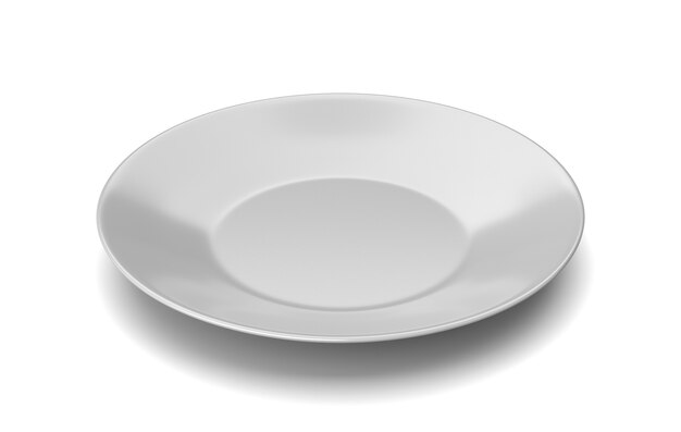 Plato de porcelana blanco vacío aislado