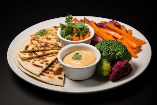 Plato de quesadilla con verduras cargadas