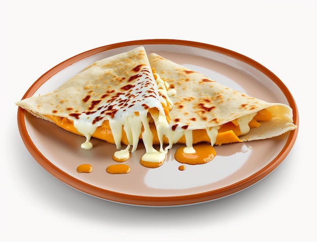 Un plato de quesadillas con queso derretido