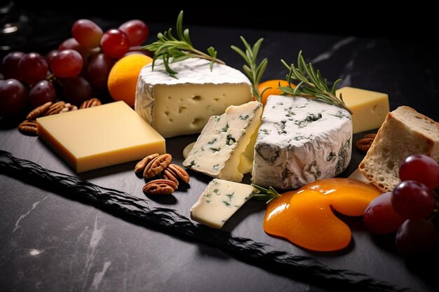 Foto un plato de queso hecho a mano es una delicia para los gourmets