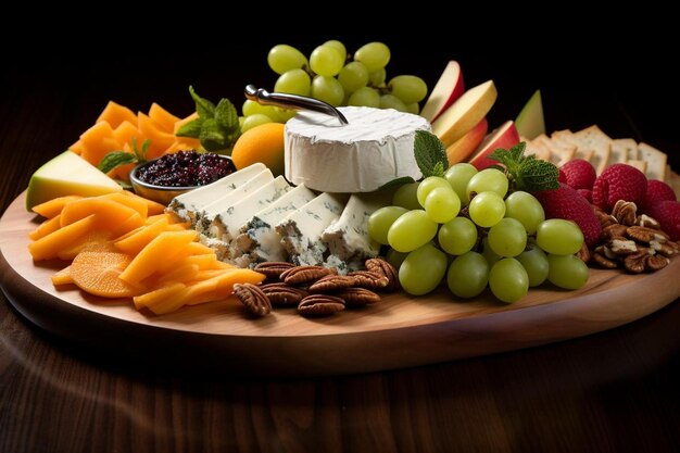 Foto un plato de queso hecho a mano es una delicia para los gourmets