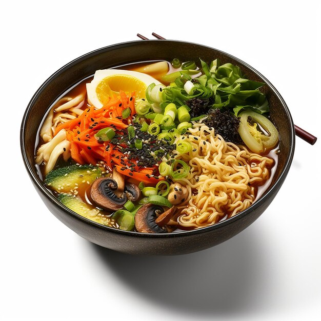 Un plato de ramen vegetariano