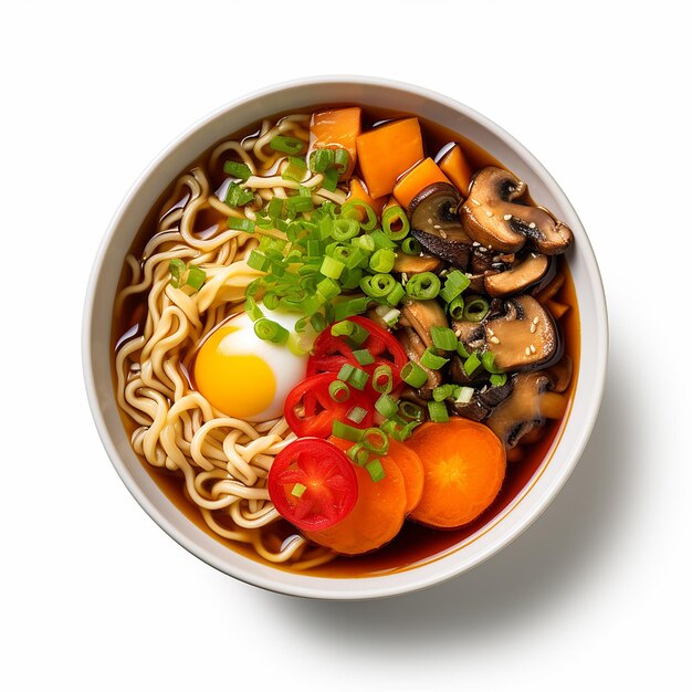 Un plato de ramen vegetariano